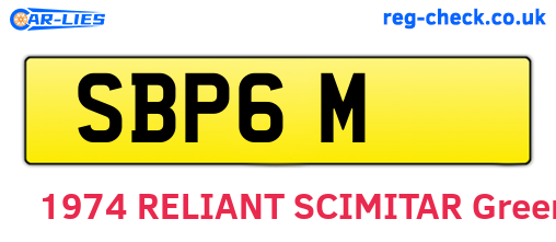 SBP6M are the vehicle registration plates.
