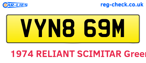 VYN869M are the vehicle registration plates.