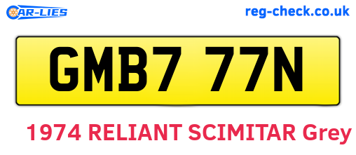 GMB777N are the vehicle registration plates.