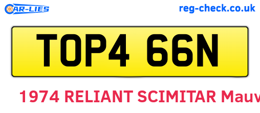 TOP466N are the vehicle registration plates.