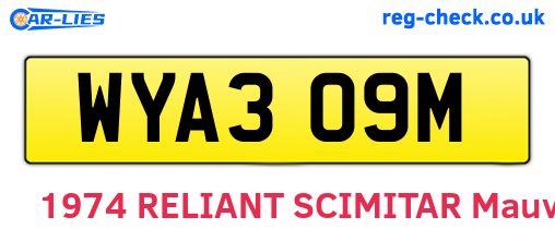 WYA309M are the vehicle registration plates.