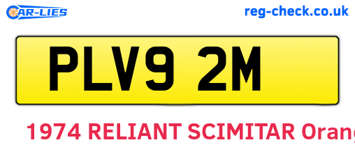 PLV92M are the vehicle registration plates.
