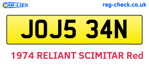 JOJ534N are the vehicle registration plates.