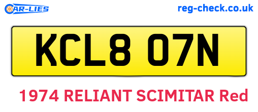 KCL807N are the vehicle registration plates.
