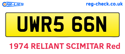 UWR566N are the vehicle registration plates.