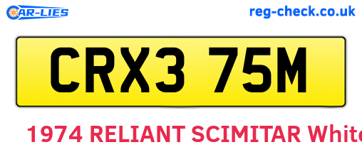CRX375M are the vehicle registration plates.