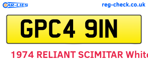 GPC491N are the vehicle registration plates.