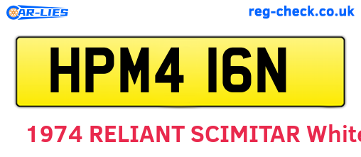 HPM416N are the vehicle registration plates.