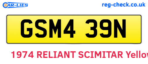 GSM439N are the vehicle registration plates.