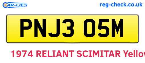 PNJ305M are the vehicle registration plates.