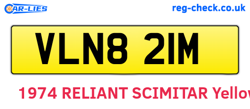 VLN821M are the vehicle registration plates.