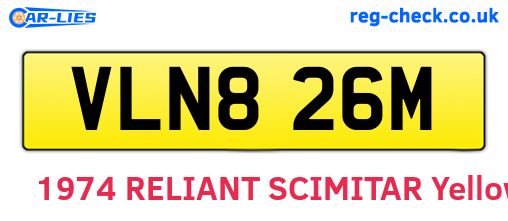 VLN826M are the vehicle registration plates.