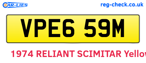 VPE659M are the vehicle registration plates.