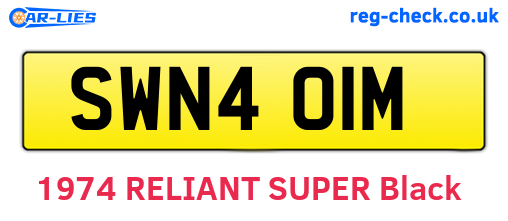 SWN401M are the vehicle registration plates.