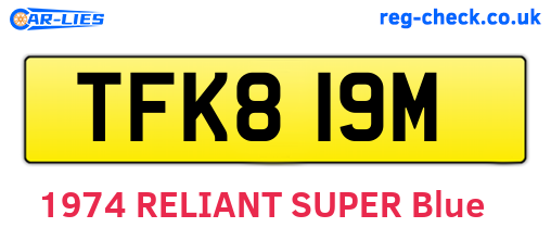 TFK819M are the vehicle registration plates.