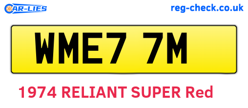 WME77M are the vehicle registration plates.