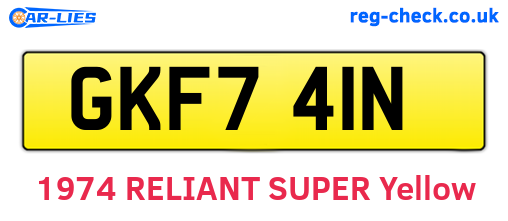 GKF741N are the vehicle registration plates.