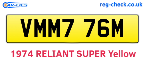 VMM776M are the vehicle registration plates.