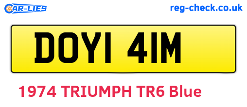 DOY141M are the vehicle registration plates.