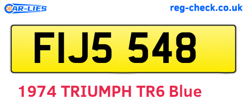 FIJ5548 are the vehicle registration plates.
