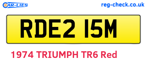 RDE215M are the vehicle registration plates.