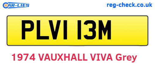 PLV113M are the vehicle registration plates.
