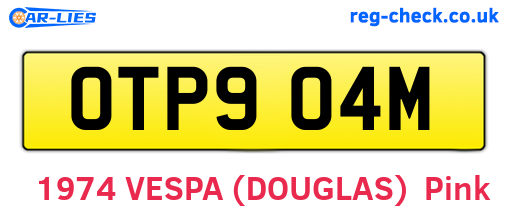 OTP904M are the vehicle registration plates.