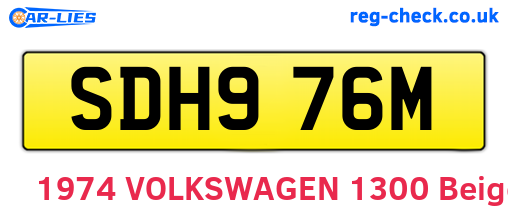 SDH976M are the vehicle registration plates.