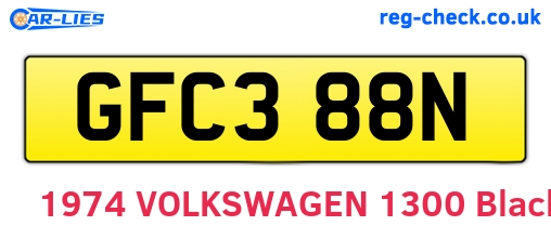 GFC388N are the vehicle registration plates.