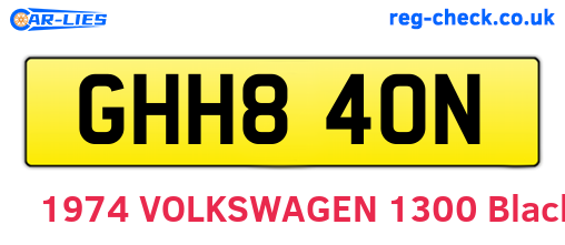 GHH840N are the vehicle registration plates.
