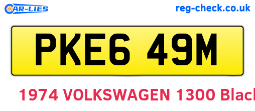 PKE649M are the vehicle registration plates.
