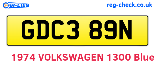 GDC389N are the vehicle registration plates.