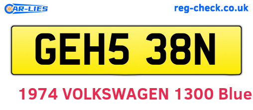GEH538N are the vehicle registration plates.