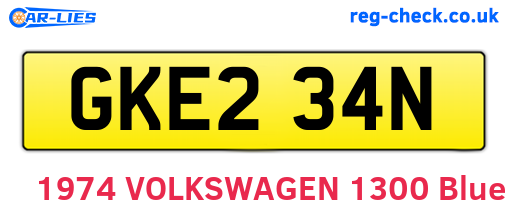 GKE234N are the vehicle registration plates.