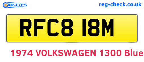 RFC818M are the vehicle registration plates.