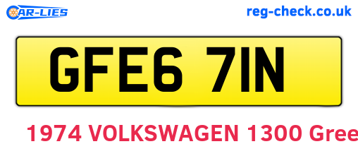 GFE671N are the vehicle registration plates.