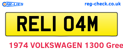 REL104M are the vehicle registration plates.