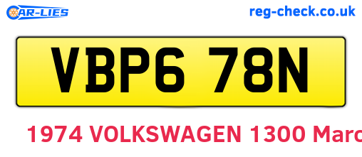 VBP678N are the vehicle registration plates.