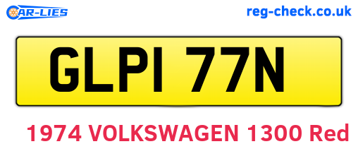 GLP177N are the vehicle registration plates.