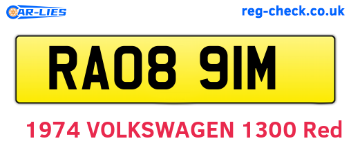 RAO891M are the vehicle registration plates.