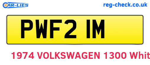PWF21M are the vehicle registration plates.