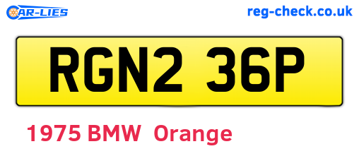 RGN236P are the vehicle registration plates.
