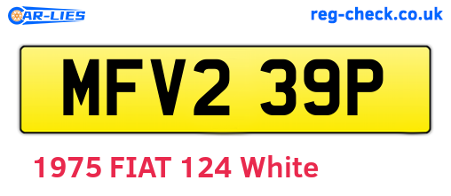 MFV239P are the vehicle registration plates.