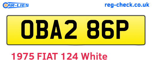 OBA286P are the vehicle registration plates.