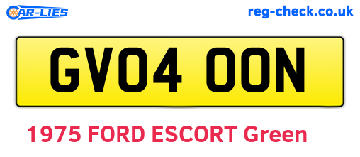 GVO400N are the vehicle registration plates.