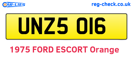 UNZ5016 are the vehicle registration plates.