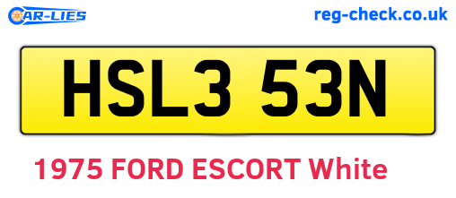 HSL353N are the vehicle registration plates.