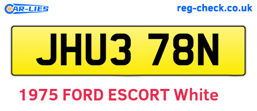 JHU378N are the vehicle registration plates.