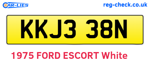 KKJ338N are the vehicle registration plates.