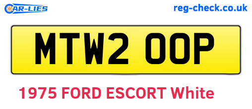 MTW200P are the vehicle registration plates.